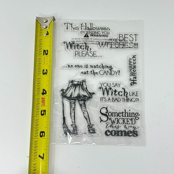 Halloween Clear Stamps Set Witch Quotes Something Wicked Happy Halloween Craft - Picture 4 of 5